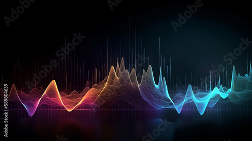 Abstract music equalizer background. Illustration AI Generative.
