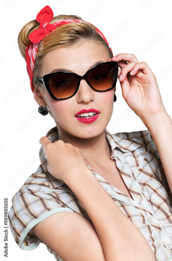 Beautiful young woman with pin-up make-up Beautiful young woman with pin-up make-up