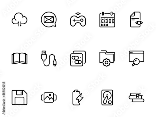 Simple vector icon on a theme books, file storage, electronic