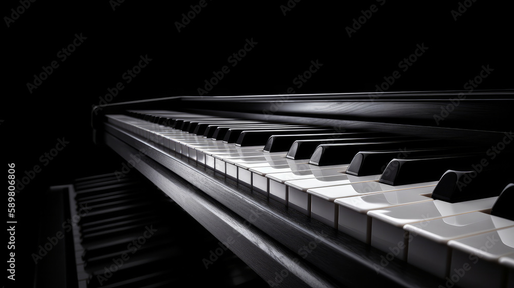 Piano keyboard background. Illustration AI Generative. Piano keyboard background. Illustration AI Generative.