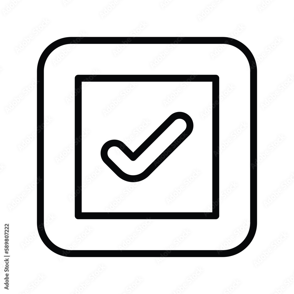 Check icon with white background stock illustration Check icon with white background stock illustration