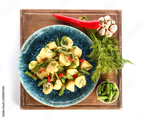 Healthy potato and green be...