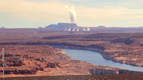 Navajo Generating Station, a coal-fired power plant located on the Navajo Nation, near Page, Arizona United States photo