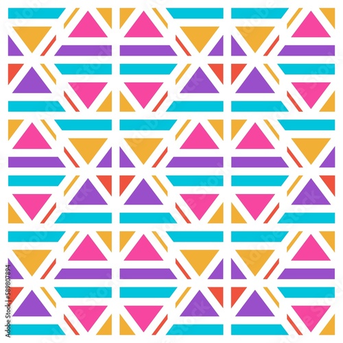 Beautiful of Colorful Triangle, Repeated, Abstract, Illustrator Pattern Wallpaper. Image for Printing on Paper, Wallpaper or Background, Covers, Fabrics