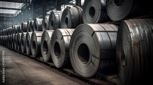 stack Roll steel sheet in industrial facilities.