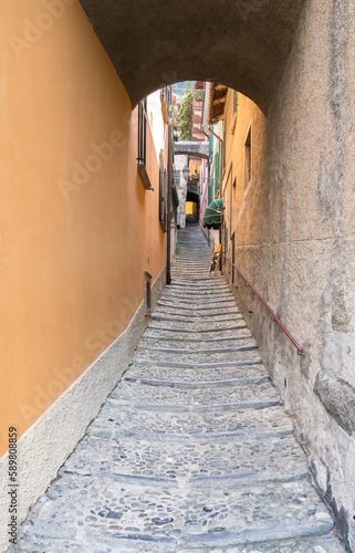 Narrow street in Varenna, Como Lake, Italy © robertdering