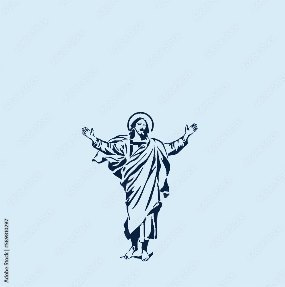 Fototapeta premium THESE HIGH QUALITY JESUS VECTOR FOR USING VARIOUS TYPES OF DESIGN WORKS LIKE T-SHIRT, LOGO, TATTOO AND HOME WALL DESIGN