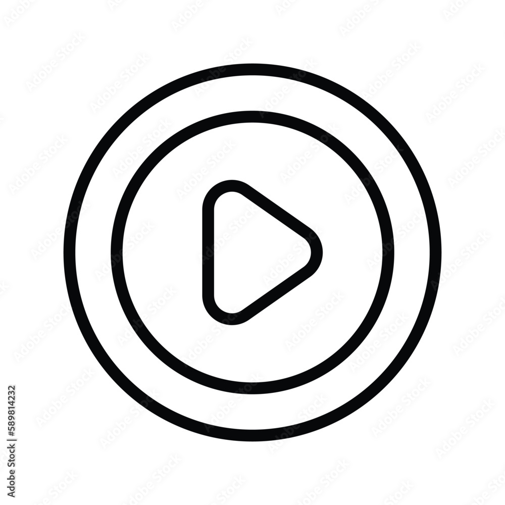 Play icon with white background stock illustration Play icon with white background stock illustration
