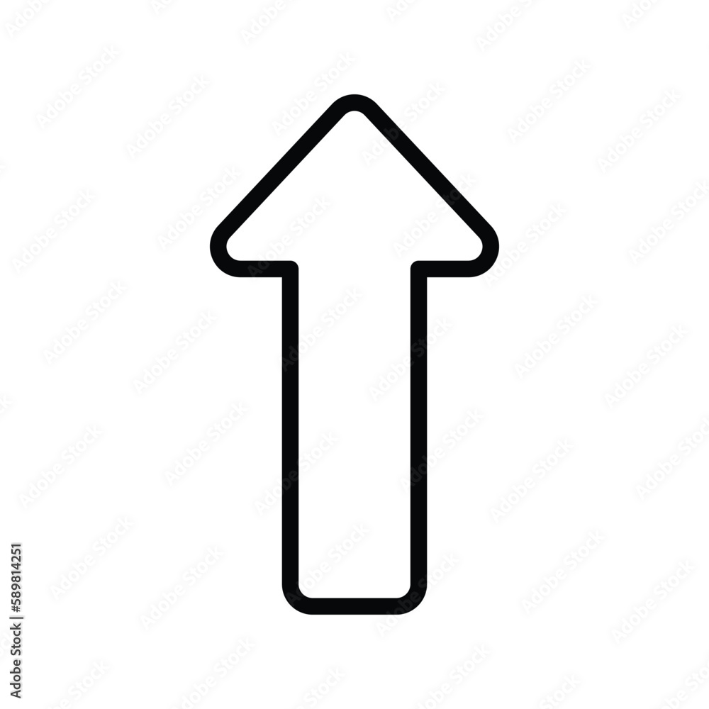 Up arrow icon with white background stock illustration Up arrow icon with white background stock illustration
