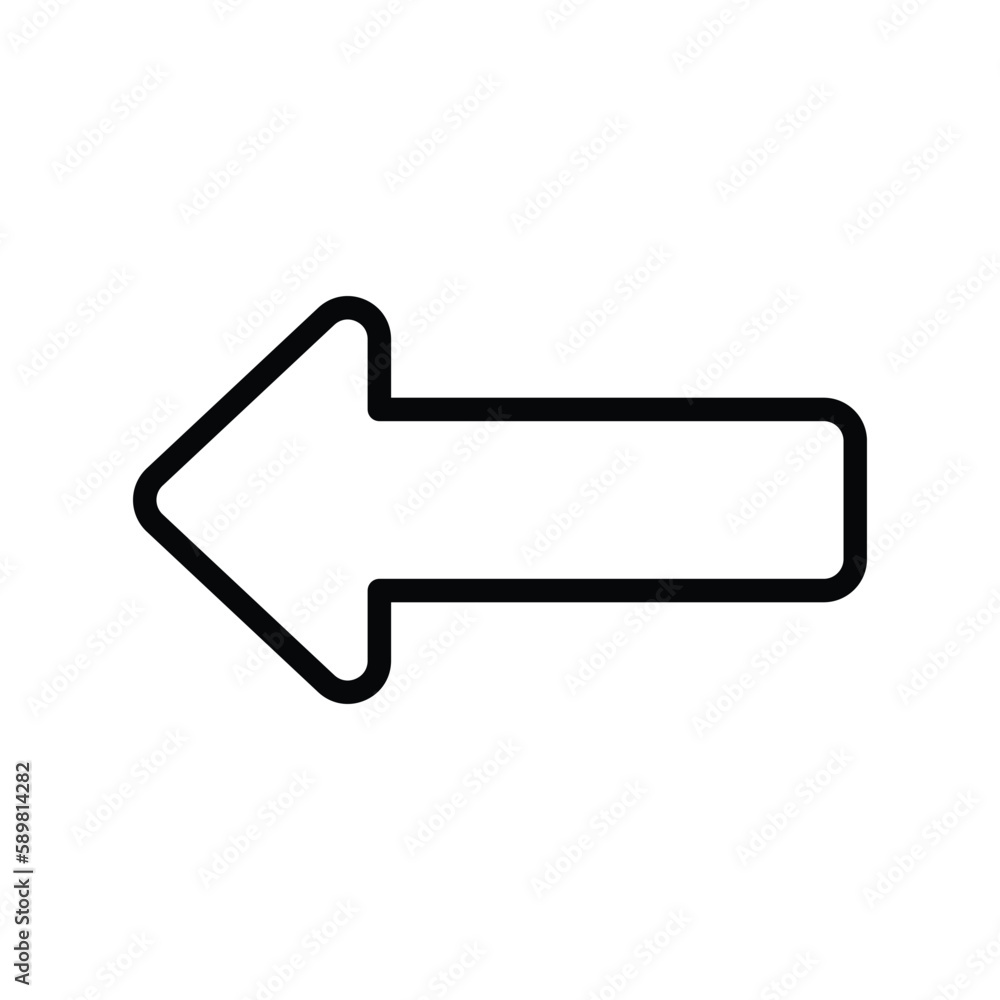 Left arrow icon with white background stock illustration Left arrow icon with white background stock illustration