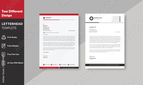 Letterhead Creative Business Corporate Company Minimal Abstract 2 Unique Template package. Professional & Modern Official  Letterhead Template Design. Simple, Clean, and Trendy Print Ready Design