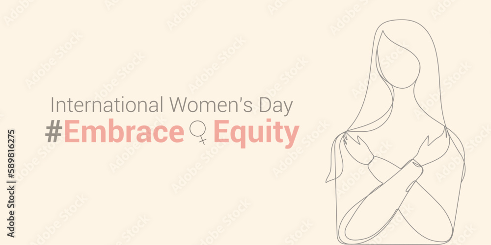 #EmbraceEquity. Line art drawing. International Women's Day. International womens day. 2023 womens day. Women's Day vector illustration.Women's Day banner. #EmbraceEquity. Line art drawing. International Women's Day. International womens day. 2023 womens day. Women's Day vector illustration.Women's Day banner.