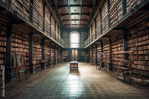 Wallpaper Mural Library in the future huge study room for learning, generated Ai, generated, AI Torontodigital.ca