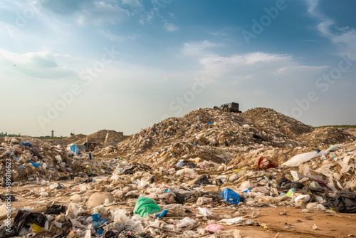 Landfill waste pollution rubbish, generated Ai, generated, AI
