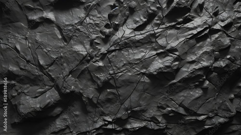 Black white stone texture. Rock surface. Close-up. Like a old rough concrete wall. Dark gray grunge background