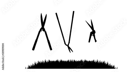 lawn shears silhouette