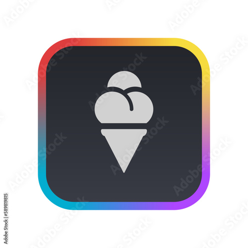 Cone Ice Cream - Pictogram (icon) 