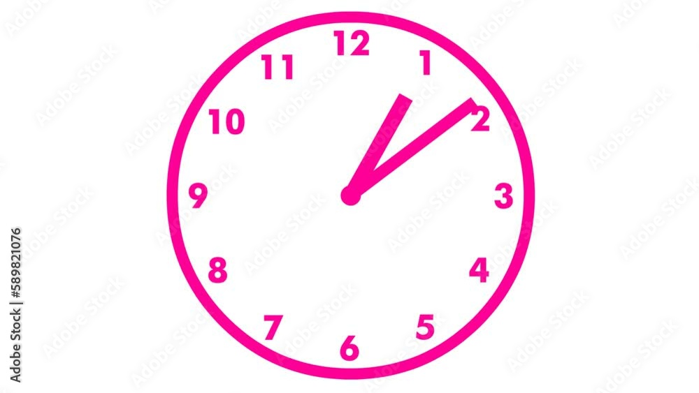 Animated magenta clock. pink watch. Concept of time, deadline. Looped video. Vector illustration isolated on white background.
Animated magenta clock. pink watch. Concept of time, deadline. Looped video. Vector illustration isolated on white background.