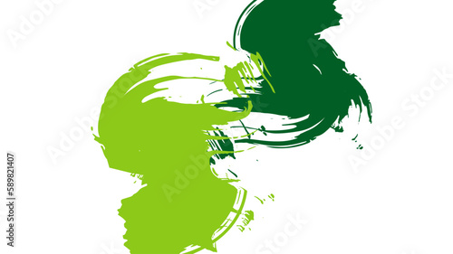 ブラシ・筆を使用したかすれのあるバックグラウンド　緑