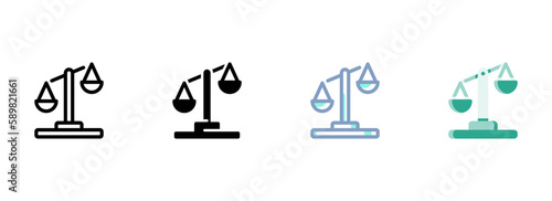 Simple vector icon on a theme scales of justice