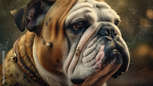 English Bulldog Majesty: Experience the Power and Grace of Realistic English Bulldog Illustration, Generative AI