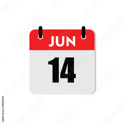 new calendar, calendar isolated on white, desktop calendar, 14 june icon with white background