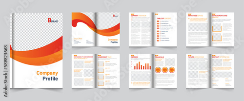 Pages company profile brochure template layout design, multipage business brochure design
