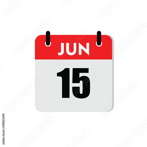 new calendar, calendar isolated on white, desktop calendar, 15 june icon with white background