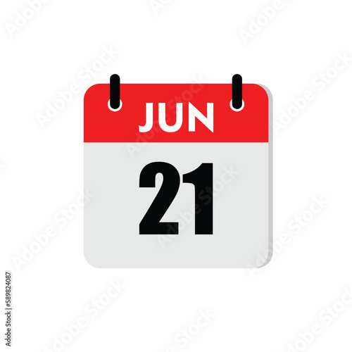 new calendar, calendar isolated on white, desktop calendar, 21 june icon with white background