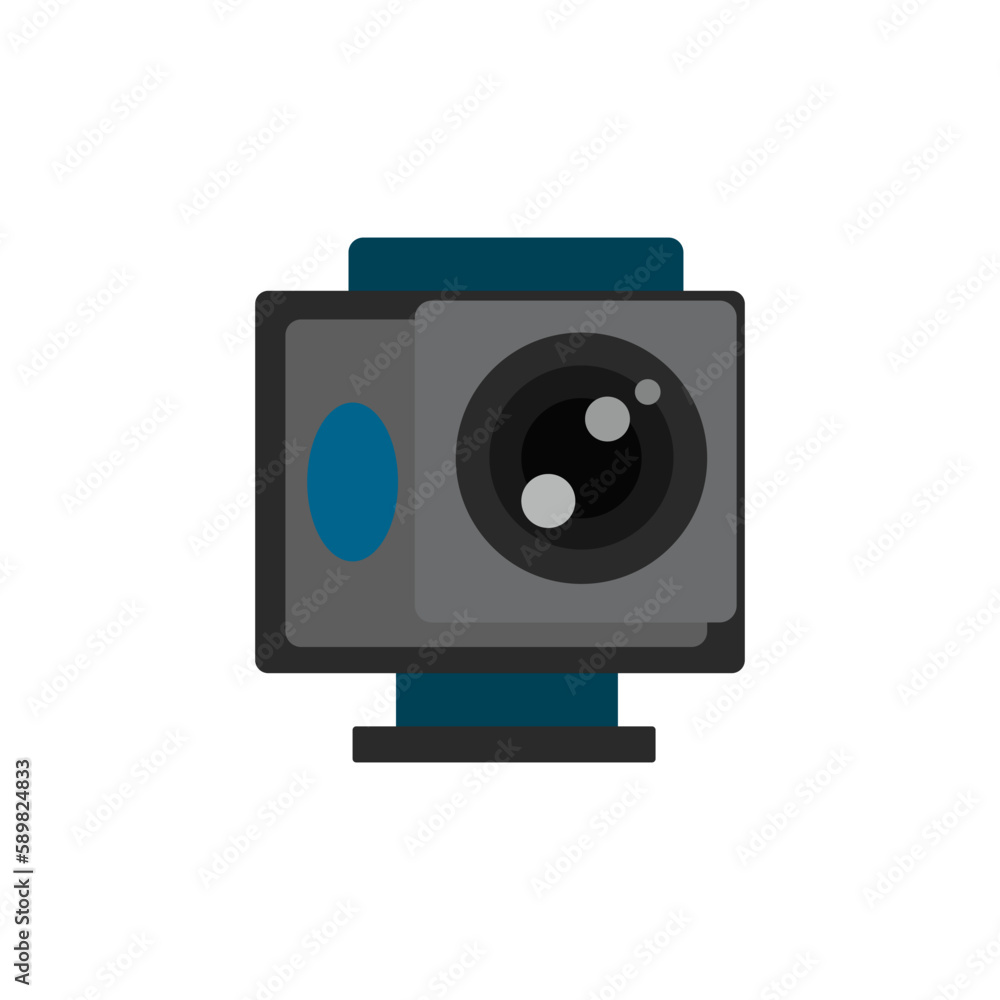 Underwater camera illustration in color cartoon style. Editable vector graphic design. Underwater camera illustration in color cartoon style. Editable vector graphic design.