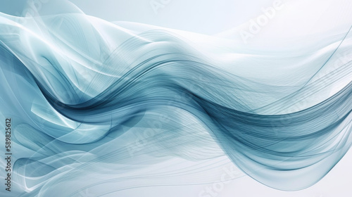 Abstract gradient light blue background with soft curves. Created with Generative AI technology.