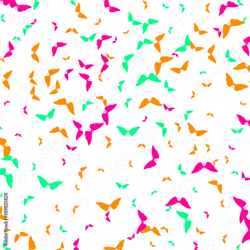 Colored butterfly vector on white background, design element