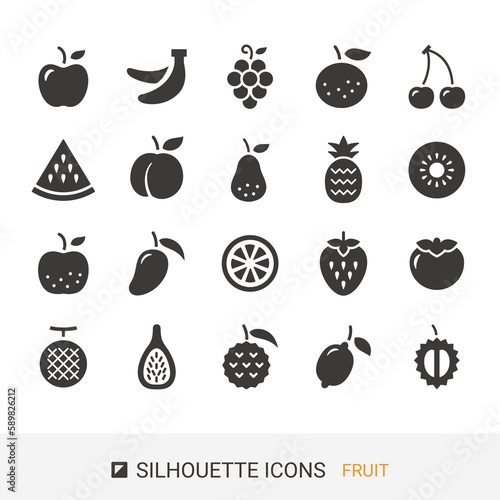 商品アイコン　果物　シルエットアイコン