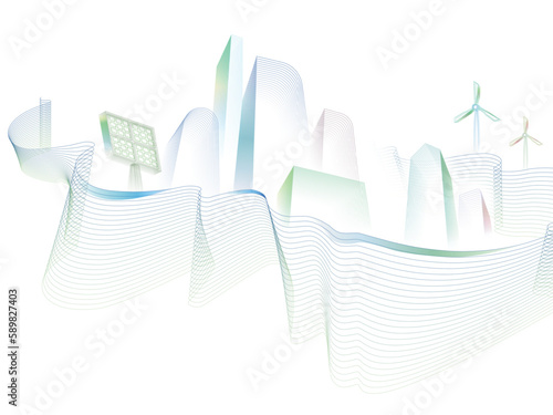 Curve Wavy Line A011 with ECO element shows the environmental protection vector illustration graphic EPS10