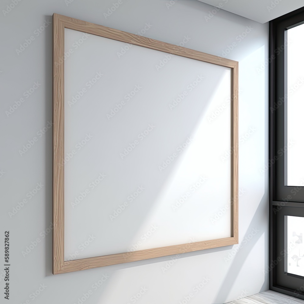 Mockup poster frame in interior background. Generative AI Mockup poster frame in interior background. Generative AI