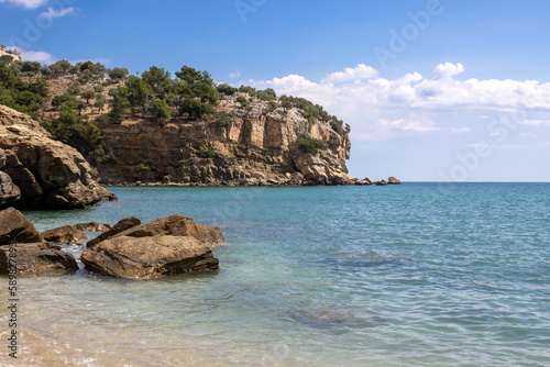 Fototapeta Naklejka Na Ścianę i Meble -  Rocks on the beach, Limenas, Greece
