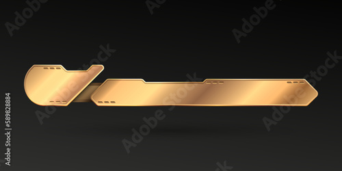 Abstract elegant golden lower third gui title banner for screen broadcast