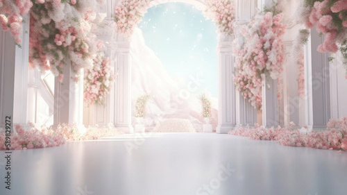 Wedding luxury background. Illustration AI Generative.