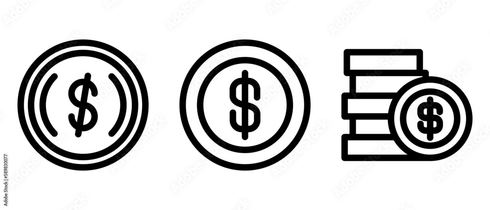 coin icon or logo isolated sign symbol vector illustration - high quality black style vector icons coin icon or logo isolated sign symbol vector illustration - high quality black style vector icons