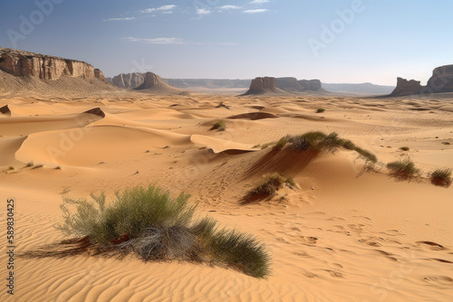 Beautiful Algerian desert. Generative AI