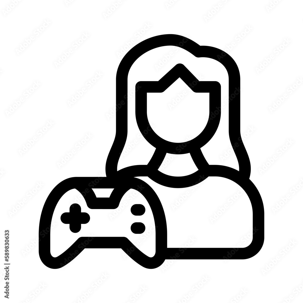 gamer icon or logo isolated sign symbol vector illustration - high quality black style vector icons