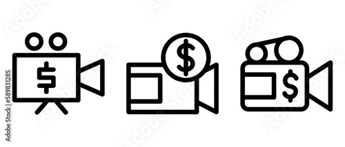 monetize stream icon or logo isolated sign symbol vector illustration - high quality black style vector icons