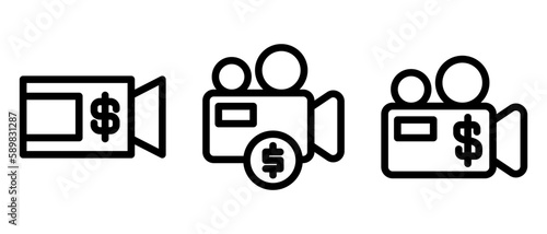 monetize stream icon or logo isolated sign symbol vector illustration - high quality black style vector icons