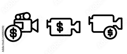 monetize stream icon or logo isolated sign symbol vector illustration - high quality black style vector icons