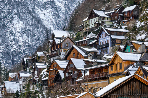 Hillside houses of Hallstatt, Austria 