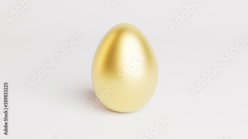 Golden Easter Egg on white background. 3d illustration