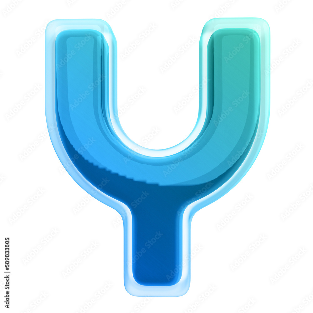 3D Font Gradient Letter Y 3D Font Gradient Letter Y