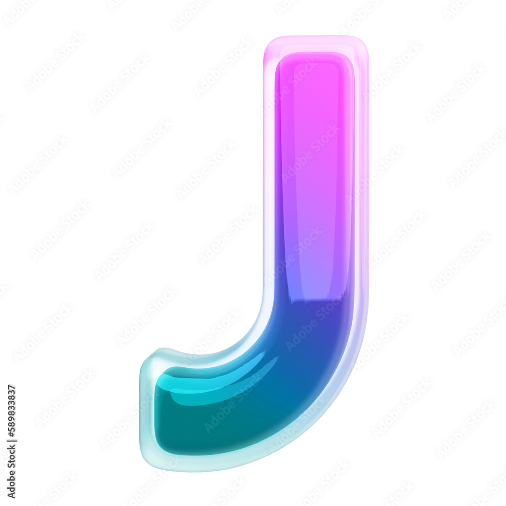 3D Font Gradient Letter J 3D Font Gradient Letter J