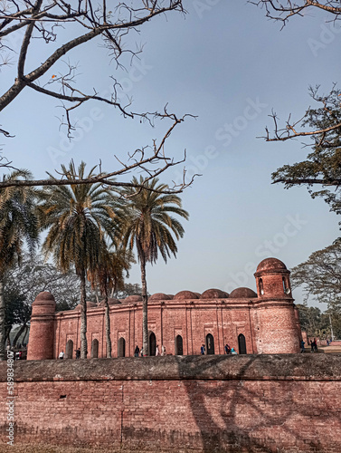 A beautiful mosque in our world.
Shat gombhuj mosque in bangladesh. photo