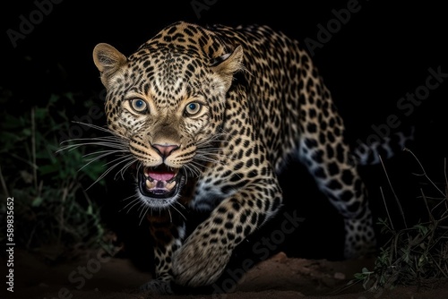 Angry Leopard Hunting - Running towards Camera